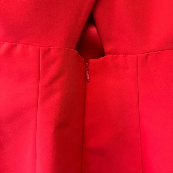 Belle Badgley Mischka Red Pencil Dress Old Money Semi-Formal Tailored, Size 2 - Picture 6 of 10